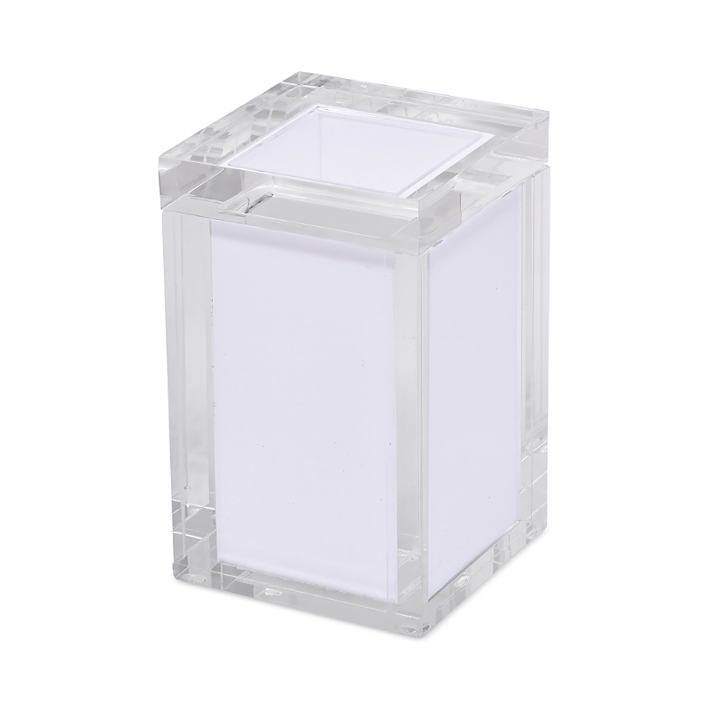 Tizo Lucite Toothbrush Cup, White In Transparent