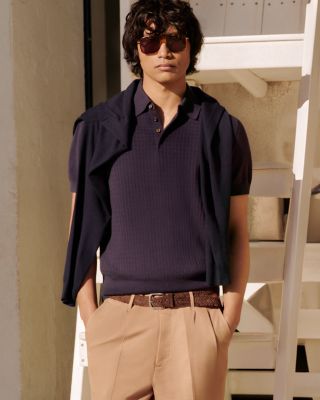 Pointelle Short Sleeve Sweater Polo - Exclusive