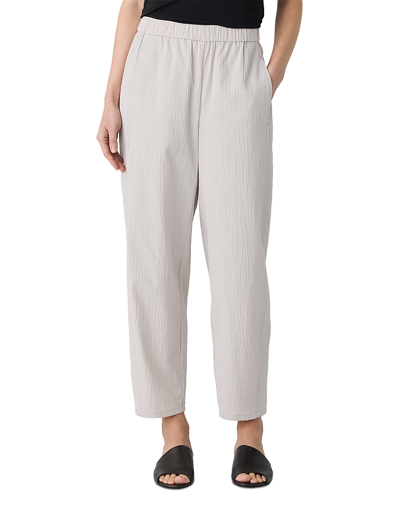 Eileen Fisher Lantern Linen Ankle Pants In Chalk