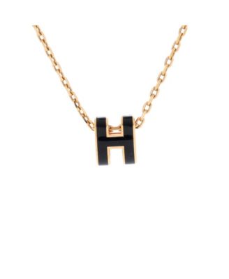Pre-Owned HERMÈS - Mini Pop H Pendant Chain Necklace Metal and Enamel