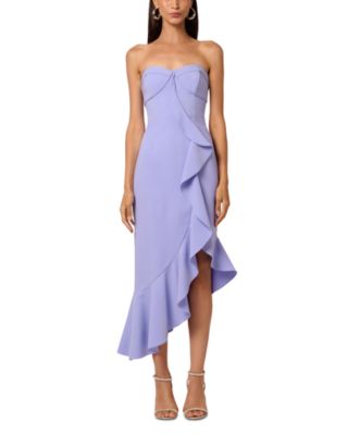 Asymmetric Ruffle Crepe Dress