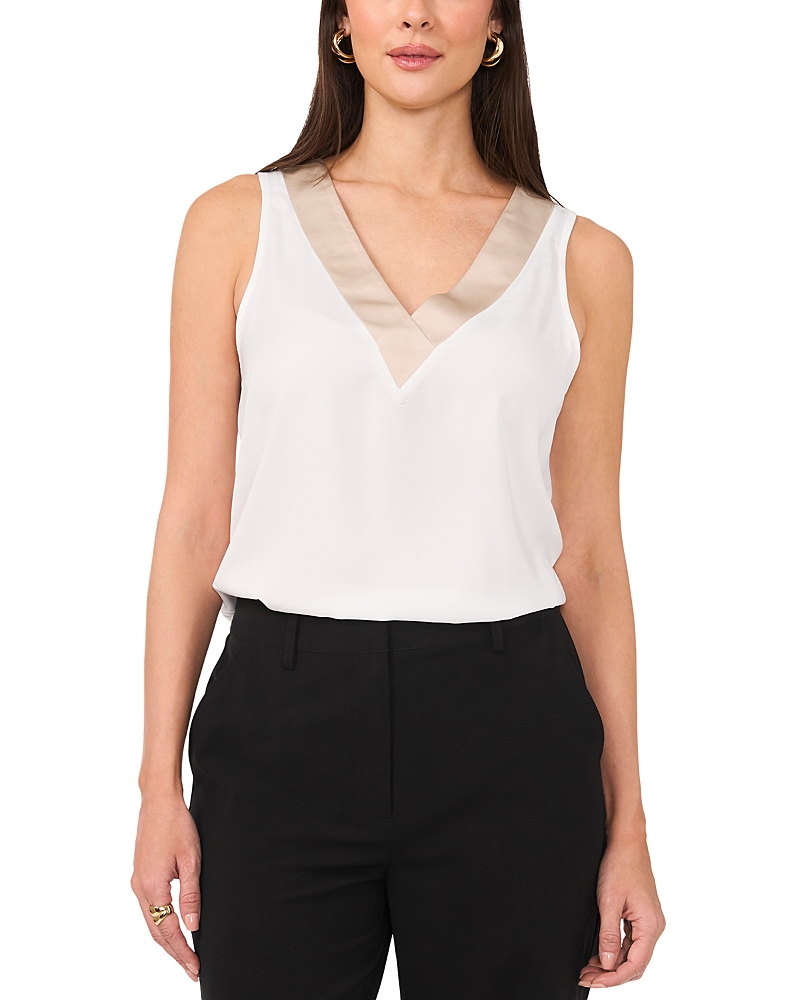 Vince Camuto Contrast V-neck Shell