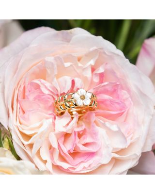 Villandry Mother Of Pearl Flower Ring in 18K Gold Plated