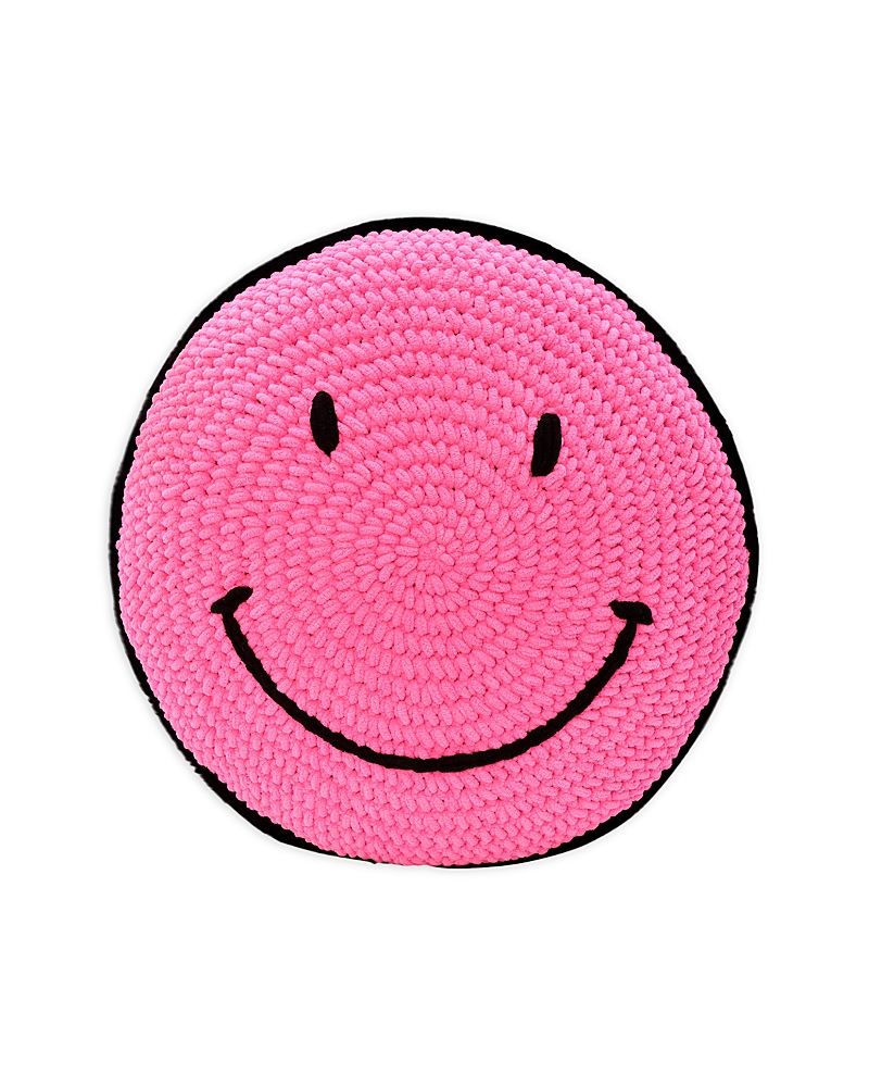 Iscream Girls' Crochet Smiles Plush Pillow In Multi