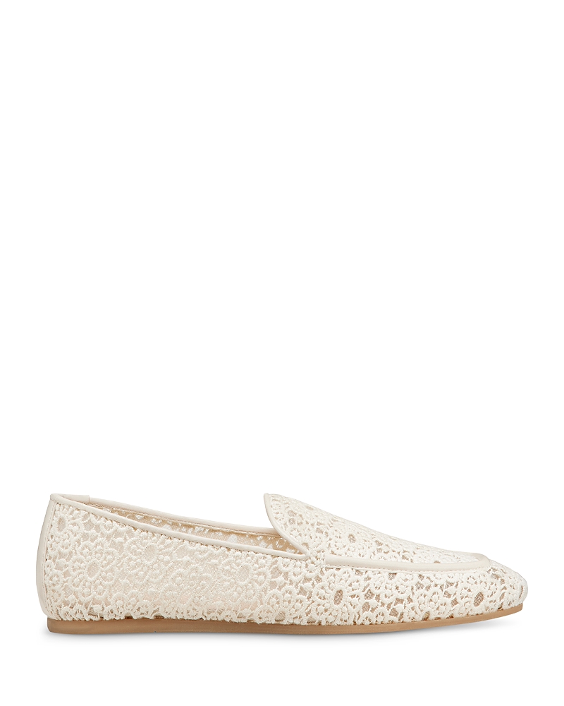 Stuart Weitzman Lee Crochet Leather Loafers In Linen