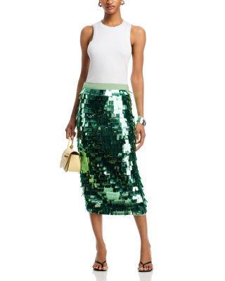 Midi Sequin Pencil Skirt