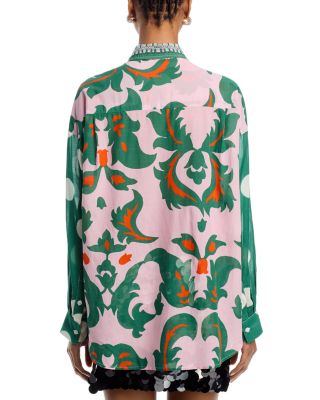 Paisley Print Button Front Shirt