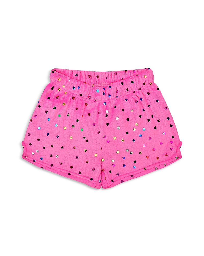 Iscream Girls' Bright Foil Heart Plush Shorts - Little Kid, Big Kid