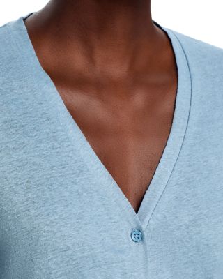 Stretch Linen V Neck Cardigan