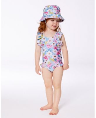Girls' Printed One-Piece Swimsuit with Frills - Baby