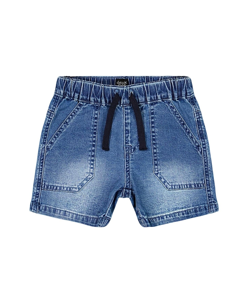 Deux Par Deux Boys' Denim Short - Baby In Dark Denim Blue