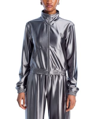Metallic Zip Front Track Jacket 