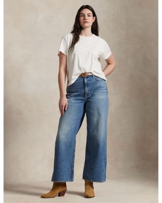High Rise Wide Leg Crop Jeans in Blue