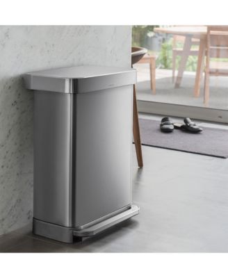 45 Liter Rectangular Kitchen Trash Can with Liner Pocket