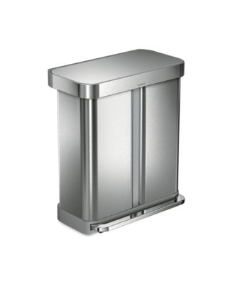 58 Liter Recycling Kitchen Trash Can with Liner Pocket