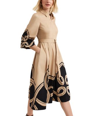Breena Border Print Midi Dress