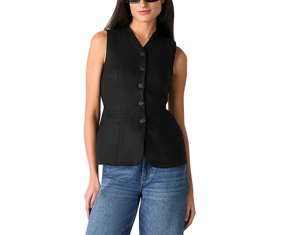 Whistles Molly Linen Waistcoat