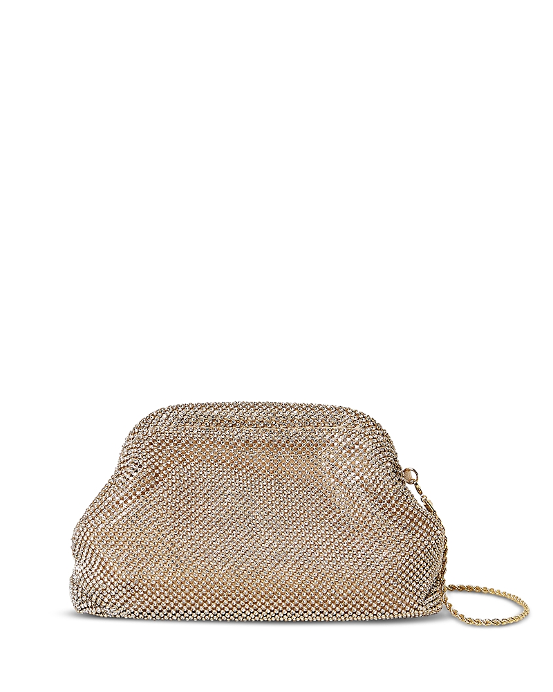 Loeffler Randall Doreen Gold Tone Diamante Frame Pouch In Gold