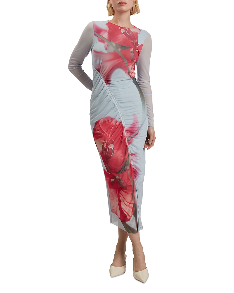 Ted Baker Boxnine Mesh Gathered Detail Midi Dress