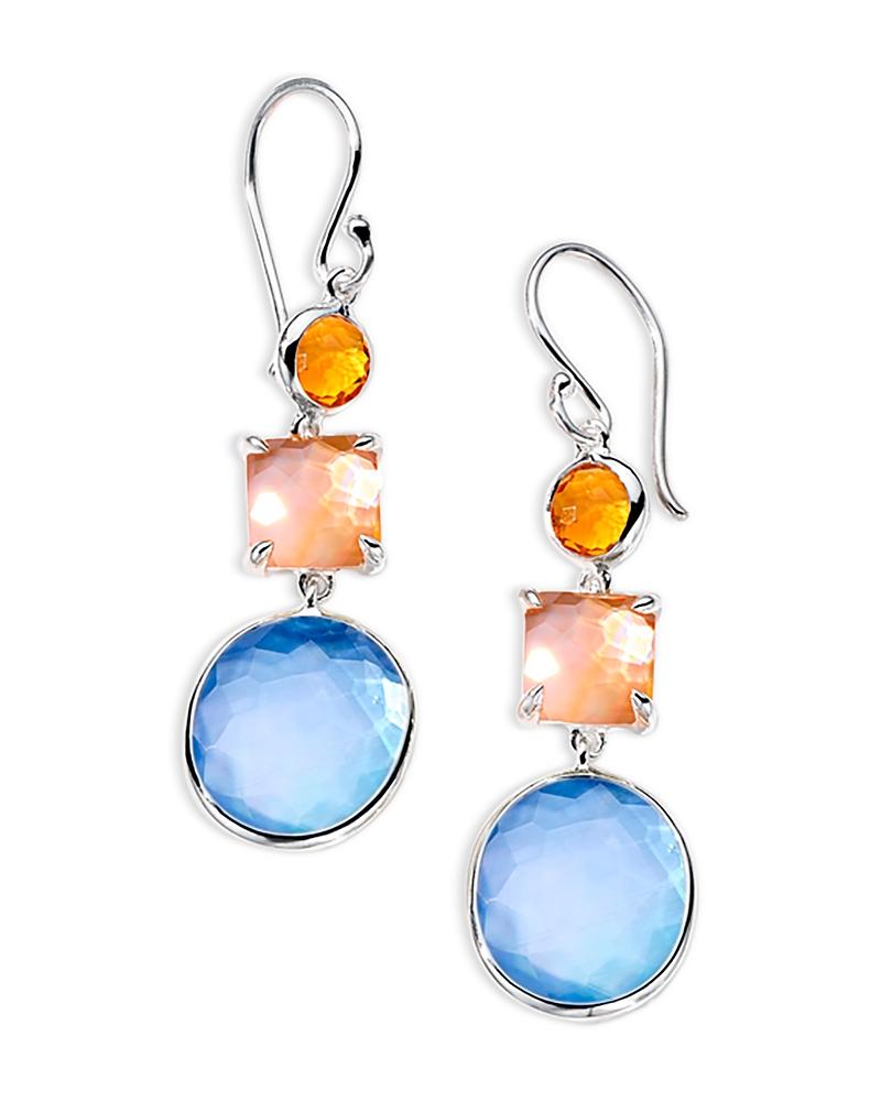 Ippolita Sterling Silver 925 Lollipop Three Stone Wildflower Drop Earrings In Silver