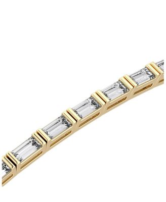 Baguette Tennis Bracelet in 14K Gold, 3.3ctw Baguette Lab Created Diamonds