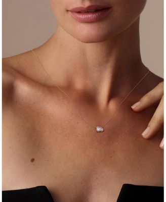 Toi et Moi Necklace in 14K Gold, 0.75 tcw Emerald & Pear Lab Created Diamonds