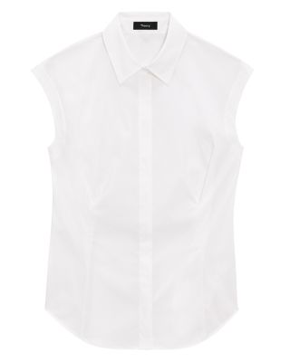 Cinched Cap Sleeve Shirt in Good Cotton