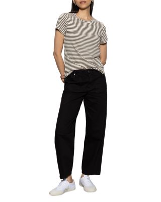 District High Rise Column Ankle Jeans in Black