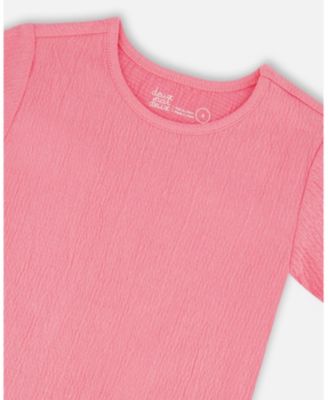 Girls' Crinkle Short Sleeve Top - Little Kid