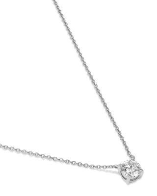 Diamond Certified Solitaire Pendant Necklace in 14K White Gold, 0.40 tcw
