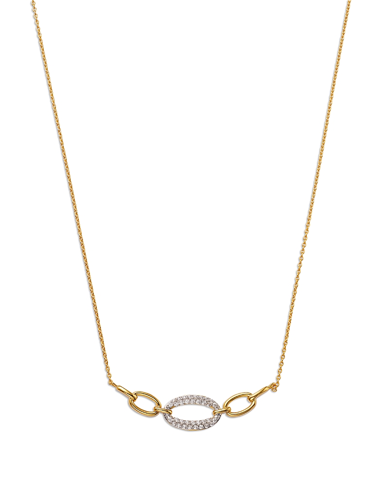 Bloomingdale's Fine Collection Diamond Pave Link Necklace In 14k Yellow Gold, 0.25 Ct. T. W.