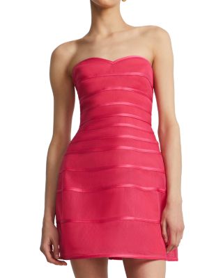 Sheer Volume Strapless Dress