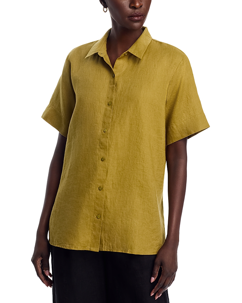 Eileen Fisher Short Sleeve Linen Long Shirt