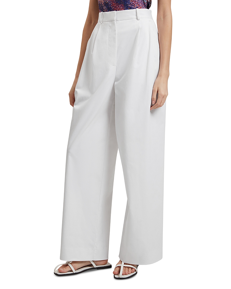 Ted Baker Zozia Pleat Front High Waisted Trousers In White
