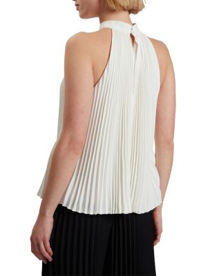 Jamaya High Neck Sleeveless Pleated Top