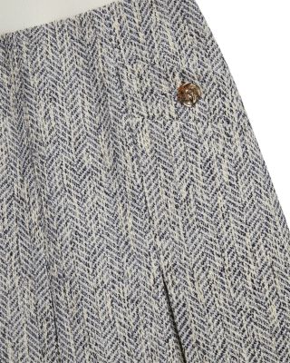 Vulpam Boucle Knit Bodice Mini Dress