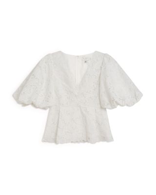 Ellari Tie Front Balloon Sleeve Top