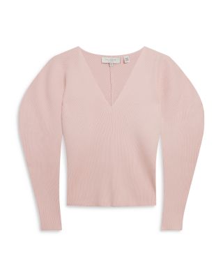 Amelyaa Ribbed Sculpted Sleeve Sweater