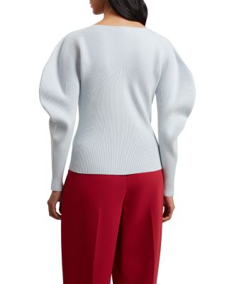 Amelyaa Ribbed Sculpted Sleeve Sweater