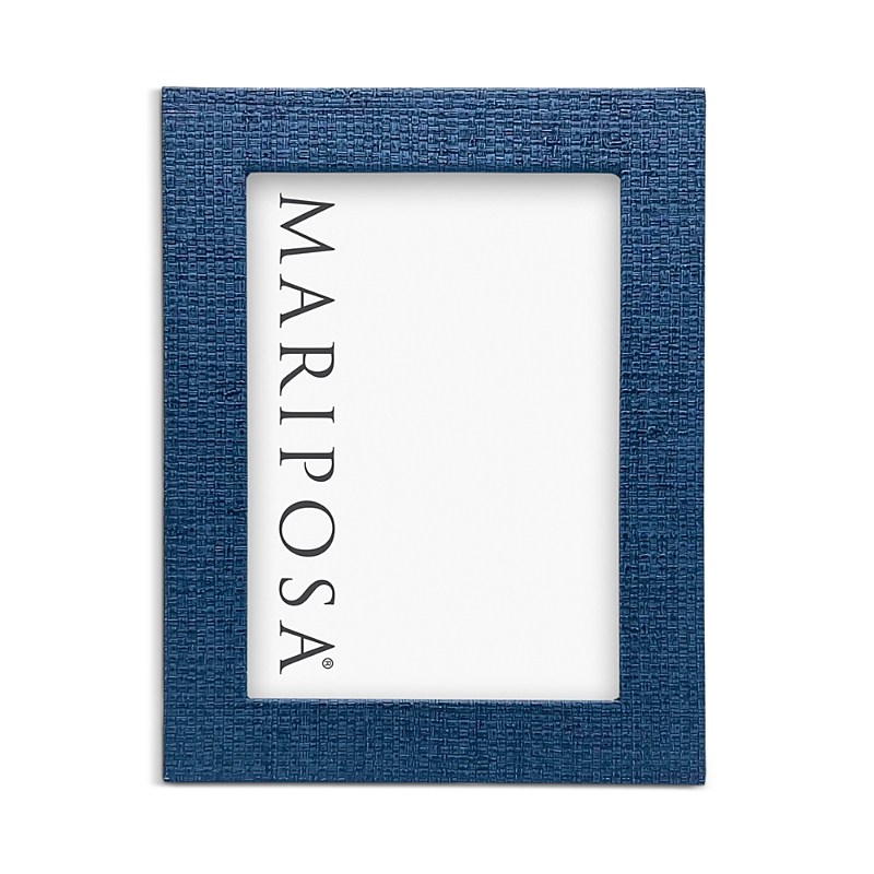 Mariposa Indigo Blue Faux Grasscloth Frame, 5 X 7 In Indigo Blue