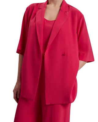 Carloe Silk Short Sleeve Blazer