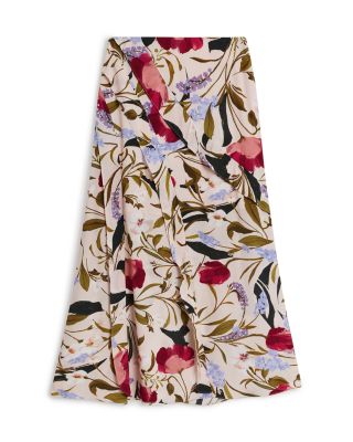 ☆Ted Baker☆ フラワープリントフリル装飾スカート・CANDICI♪ Floral Print Frill Trim Midi Skirt With Split - CANDICI