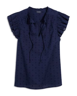 Double Ruffle Flutter Sleeve Top