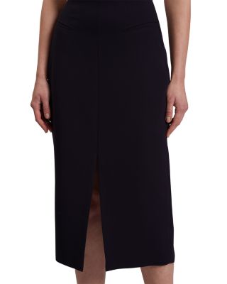 Manabus Tailored Midi Skirt With Front Split
