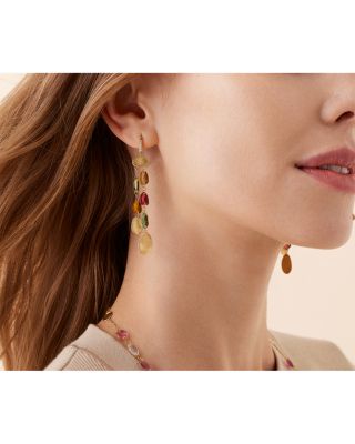 18K Yellow Gold Lunaria Tourmaline & Diamond Accent Multistrand Drop Earrings