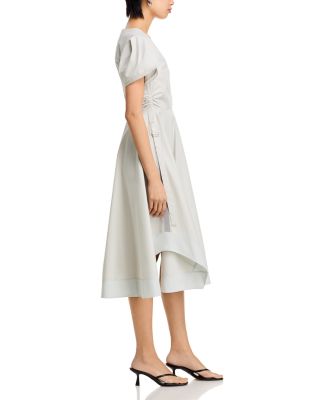 Soft Tulip Sleeve V Neck Dress