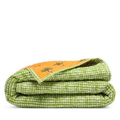 Petit Palm/Wavy Gingham Reversible Quilt, King