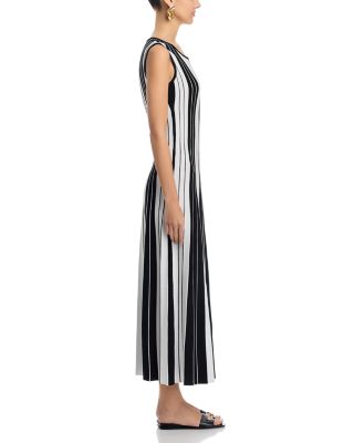 Fit And Flare Striped Maxi Dress