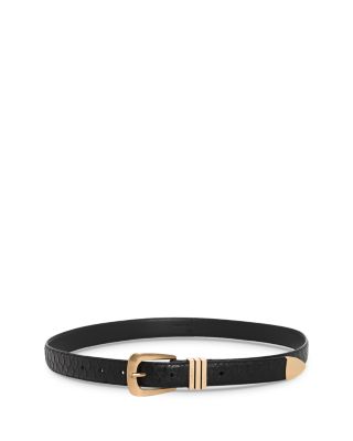 ALLSAINTS - Women's Feather Snake Embossed Leather Belt