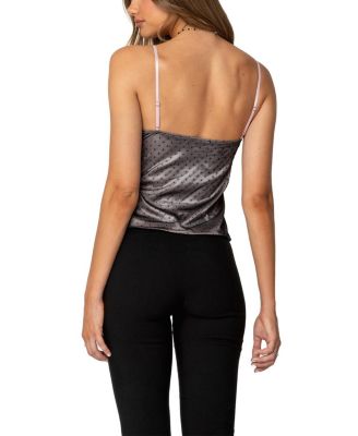 Janie Layered Polka Dot Mesh Top